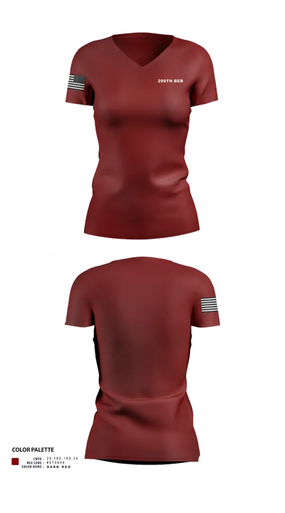 299th BEB Women's Short Sleeve V-neck Shirt - 23