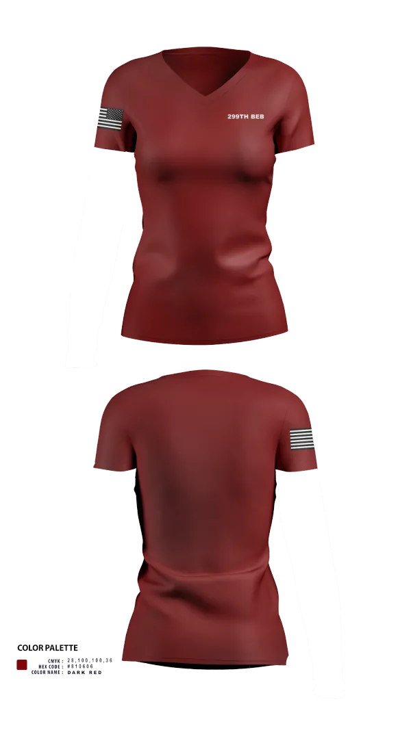 Womens Short Sleeve Vneck Shirt, 299th BEB, Army, Teamtime, Team time, sublimation, custom sports apparel, team uniforms, spirit wear, spiritwear, sports uniforms, custom shirts, team store, custom team store, fundraiser sports, apparel fundraiser