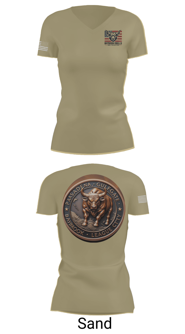 Womens Short Sleeve Vneck Shirt, Baybrook Army Recruiting Company, , Teamtime, Team time, sublimation, custom sports apparel, team uniforms, spirit wear, spiritwear, sports uniforms, custom shirts, team store, custom team store, fundraiser sports, apparel fundraiser