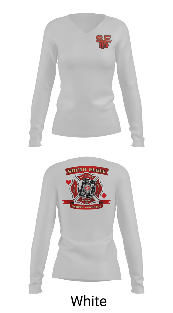 Womens Long Sleeve Vneck Shirt, SEFD station 21 Blackjack, Fire Department, Teamtime, Team time, sublimation, custom sports apparel, team uniforms, spirit wear, spiritwear, sports uniforms, custom shirts, team store, custom team store, fundraiser sports, apparel fundraiser