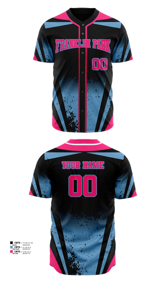 Full Button Baseball Jersey, Franklin Park Vipers, Baseball, Teamtime, Team time, sublimation, custom sports apparel, team uniforms, spirit wear, spiritwear, sports uniforms, custom shirts, team store, custom team store, fundraiser sports, apparel fundraiser