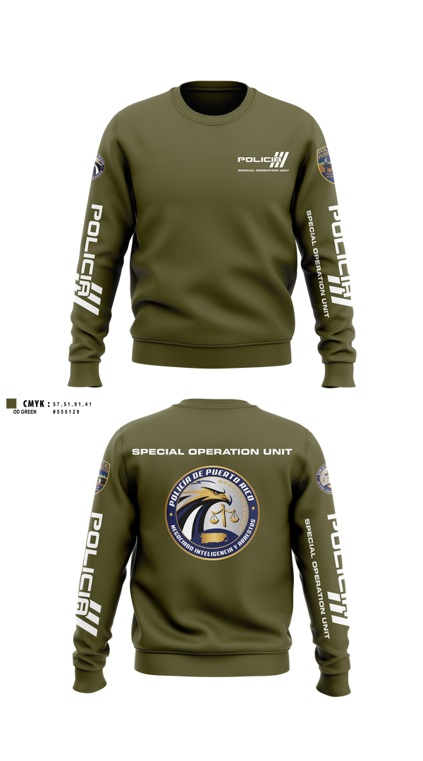 Crew Neck Sweatshirt, Inteligencia criminal, Police, Teamtime, Team time, sublimation, custom sports apparel, team uniforms, spirit wear, spiritwear, sports uniforms, custom shirts, team store, custom team store, fundraiser sports, apparel fundraiser