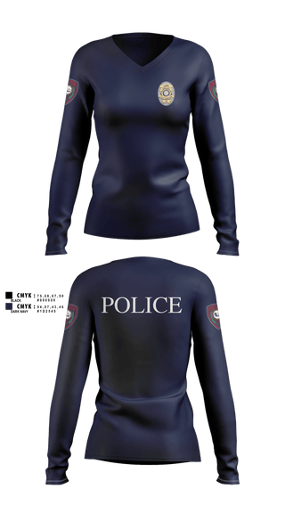 Womens Long Sleeve Vneck Shirt, LACY LAKEVIEW POLICE, Police, Teamtime, Team time, sublimation, custom sports apparel, team uniforms, spirit wear, spiritwear, sports uniforms, custom shirts, team store, custom team store, fundraiser sports, apparel fundraiser