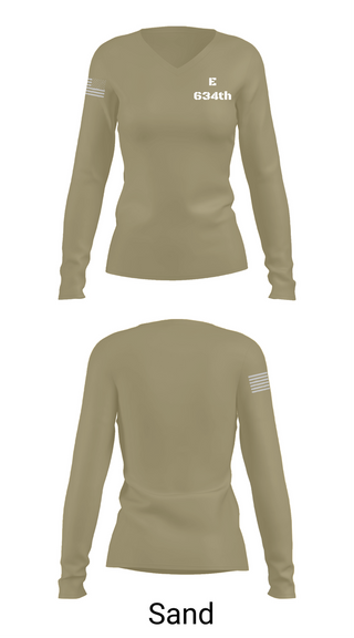Womens Long Sleeve Vneck Shirt, E 634th, National Guard, Teamtime, Team time, sublimation, custom sports apparel, team uniforms, spirit wear, spiritwear, sports uniforms, custom shirts, team store, custom team store, fundraiser sports, apparel fundraiser