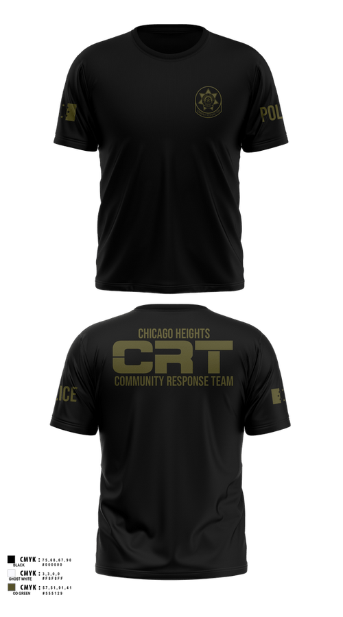 Old School Cotton Feel Shirt, Chicago Heights Community Response Team, Police, Teamtime, Team time, sublimation, custom sports apparel, team uniforms, spirit wear, spiritwear, sports uniforms, custom shirts, team store, custom team store, fundraiser sports, apparel fundraiser