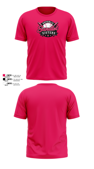 Short Sleeve Performance Shirt, Republic Sandlot Sisters, Softball, Teamtime, Team time, sublimation, custom sports apparel, team uniforms, spirit wear, spiritwear, sports uniforms, custom shirts, team store, custom team store, fundraiser sports, apparel fundraiser