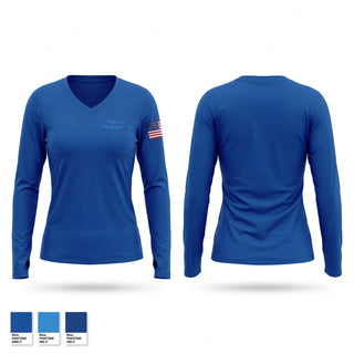Womens Long Sleeve Vneck Shirt, Texas City Fire Department, Fire Department, Teamtime, Team time, sublimation, custom sports apparel, team uniforms, spirit wear, spiritwear, sports uniforms, custom shirts, team store, custom team store, fundraiser sports, apparel fundraiser