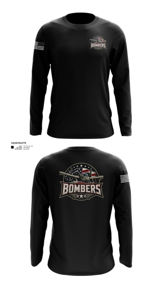 Long Sleeve Performance Shirt, Bombers, Baseball, Teamtime, Team time, sublimation, custom sports apparel, team uniforms, spirit wear, spiritwear, sports uniforms, custom shirts, team store, custom team store, fundraiser sports, apparel fundraiser
