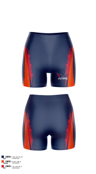 Womens Compression Shorts, Heartland Flyers, Track & Field, Teamtime, Team time, sublimation, custom sports apparel, team uniforms, spirit wear, spiritwear, sports uniforms, custom shirts, team store, custom team store, fundraiser sports, apparel fundraiser
