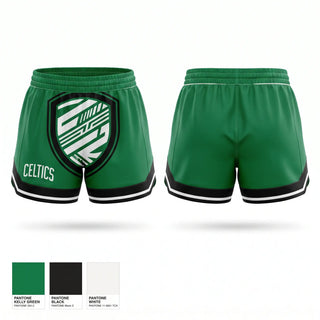 Womens Shorts, CELTICS, Men's Basketball, Teamtime, Team time, sublimation, custom sports apparel, team uniforms, spirit wear, spiritwear, sports uniforms, custom shirts, team store, custom team store, fundraiser sports, apparel fundraiser