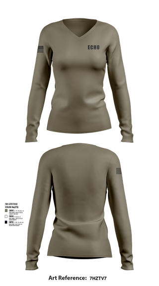 Womens Long Sleeve Vneck Shirt, Echo, , Teamtime, Team time, sublimation, custom sports apparel, team uniforms, spirit wear, spiritwear, sports uniforms, custom shirts, team store, custom team store, fundraiser sports, apparel fundraiser