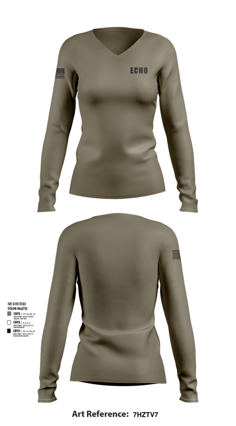 Womens Long Sleeve Vneck Shirt, Echo, , Teamtime, Team time, sublimation, custom sports apparel, team uniforms, spirit wear, spiritwear, sports uniforms, custom shirts, team store, custom team store, fundraiser sports, apparel fundraiser