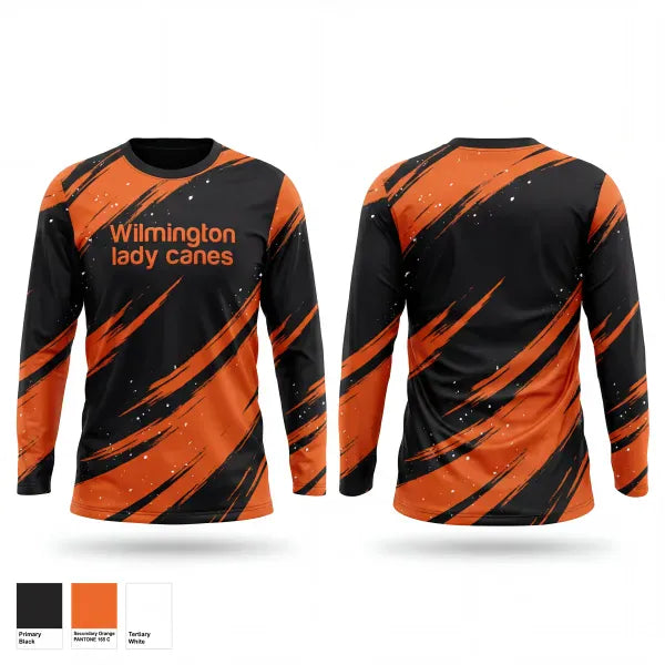 Long Sleeve Performance Shirt, Wilmington lady canes, Softball, Teamtime, Team time, sublimation, custom sports apparel, team uniforms, spirit wear, spiritwear, sports uniforms, custom shirts, team store, custom team store, fundraiser sports, apparel fundraiser