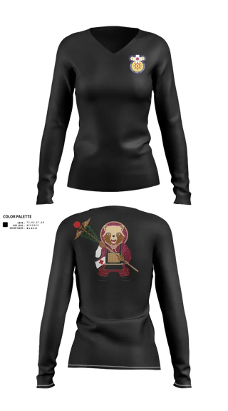 Womens Long Sleeve Vneck Shirt, MEDDAC-Japan, , Teamtime, Team time, sublimation, custom sports apparel, team uniforms, spirit wear, spiritwear, sports uniforms, custom shirts, team store, custom team store, fundraiser sports, apparel fundraiser