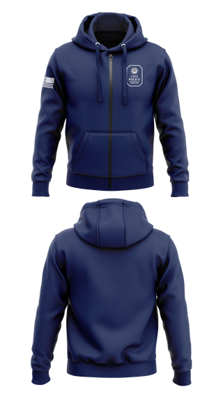 Zip Hoodie, Rockville City Police, Police, Teamtime, Team time, sublimation, custom sports apparel, team uniforms, spirit wear, spiritwear, sports uniforms, custom shirts, team store, custom team store, fundraiser sports, apparel fundraiser