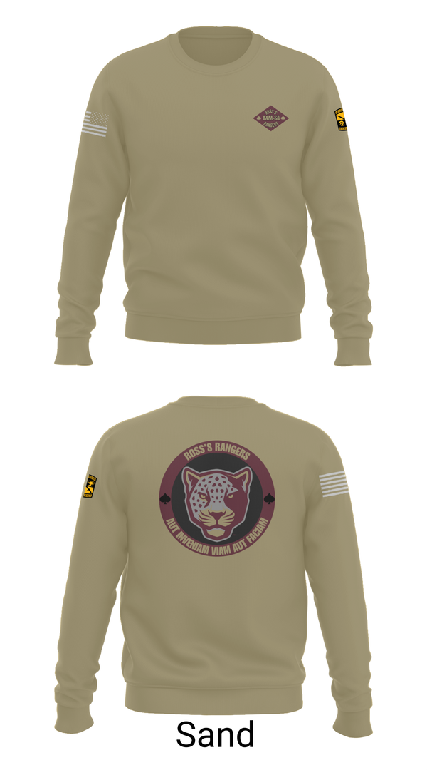 Crew Neck Sweatshirt, Ross Rangers, Army, Teamtime, Team time, sublimation, custom sports apparel, team uniforms, spirit wear, spiritwear, sports uniforms, custom shirts, team store, custom team store, fundraiser sports, apparel fundraiser