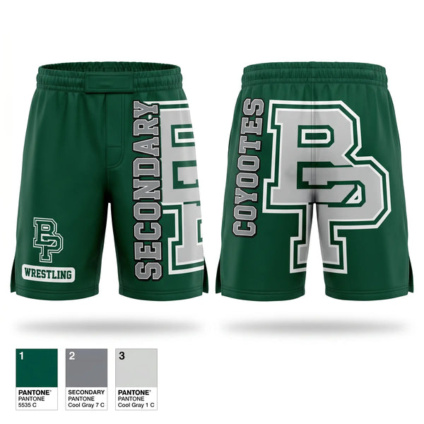 Fight Shorts, Buena Park High School Wrestling, Wrestling, Teamtime, Team time, sublimation, custom sports apparel, team uniforms, spirit wear, spiritwear, sports uniforms, custom shirts, team store, custom team store, fundraiser sports, apparel fundraiser