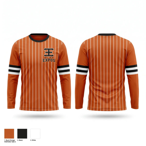 Long Sleeve Performance Shirt, Elite Expos, Baseball, Teamtime, Team time, sublimation, custom sports apparel, team uniforms, spirit wear, spiritwear, sports uniforms, custom shirts, team store, custom team store, fundraiser sports, apparel fundraiser