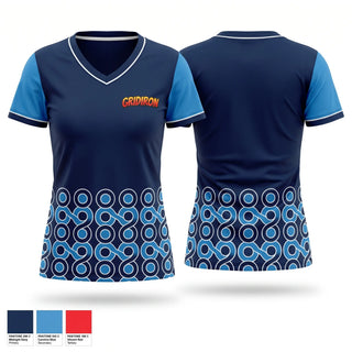 Womens Short Sleeve Vneck Shirt, GRIDIRON, , Teamtime, Team time, sublimation, custom sports apparel, team uniforms, spirit wear, spiritwear, sports uniforms, custom shirts, team store, custom team store, fundraiser sports, apparel fundraiser