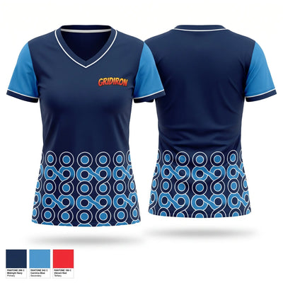 GRIDIRON Women's Short Sleeve V-neck Shirt - 1