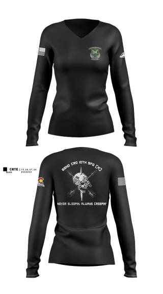 Womens Long Sleeve Vneck Shirt, 82nd CRD, Army, Teamtime, Team time, sublimation, custom sports apparel, team uniforms, spirit wear, spiritwear, sports uniforms, custom shirts, team store, custom team store, fundraiser sports, apparel fundraiser