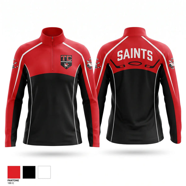 Quarter Zip Jacket, Tri County Saints, Ice Hockey, Teamtime, Team time, sublimation, custom sports apparel, team uniforms, spirit wear, spiritwear, sports uniforms, custom shirts, team store, custom team store, fundraiser sports, apparel fundraiser