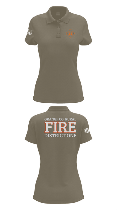 Orange County Rural District 1 Fire Department 66539276 Women's Short Sleeve Performance Polo  - 75