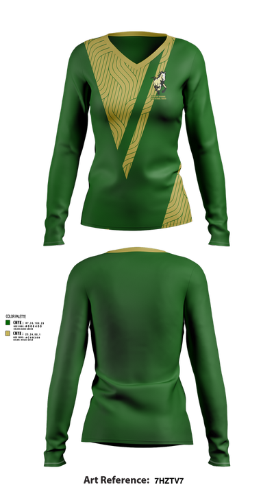 Manitou Springs High School Cheer 43487392 Women's Long Sleeve V-neck Shirt - 51