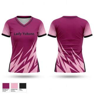 Womens Short Sleeve Vneck Shirt, Lady Yukons, Women's Basketball, Teamtime, Team time, sublimation, custom sports apparel, team uniforms, spirit wear, spiritwear, sports uniforms, custom shirts, team store, custom team store, fundraiser sports, apparel fundraiser