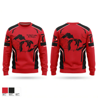 Crew Neck Sweatshirt, Orchard Lake St. Mary's, Cross Country, Teamtime, Team time, sublimation, custom sports apparel, team uniforms, spirit wear, spiritwear, sports uniforms, custom shirts, team store, custom team store, fundraiser sports, apparel fundraiser