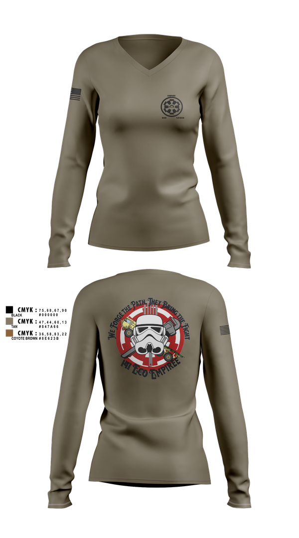 Womens Long Sleeve Vneck Shirt, 141 echo, Army, Teamtime, Team time, sublimation, custom sports apparel, team uniforms, spirit wear, spiritwear, sports uniforms, custom shirts, team store, custom team store, fundraiser sports, apparel fundraiser