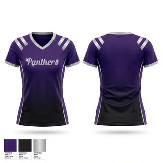 Womens Short Sleeve Vneck Shirt, Panthers, Cheer, Teamtime, Team time, sublimation, custom sports apparel, team uniforms, spirit wear, spiritwear, sports uniforms, custom shirts, team store, custom team store, fundraiser sports, apparel fundraiser