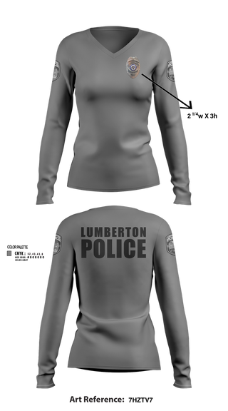 Womens Long Sleeve Vneck Shirt, LUMBERTON POLICE, , Teamtime, Team time, sublimation, custom sports apparel, team uniforms, spirit wear, spiritwear, sports uniforms, custom shirts, team store, custom team store, fundraiser sports, apparel fundraiser