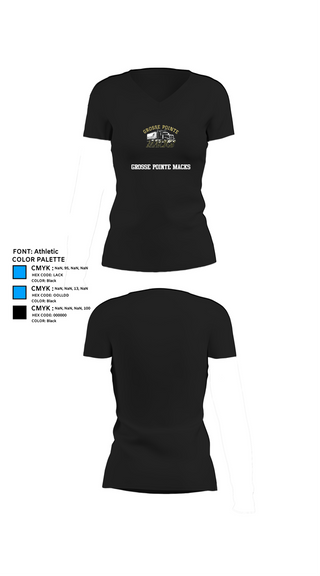 Womens Short Sleeve Vneck Shirt, Grosse Pointe Macks, Men's Basketball, Teamtime, Team time, sublimation, custom sports apparel, team uniforms, spirit wear, spiritwear, sports uniforms, custom shirts, team store, custom team store, fundraiser sports, apparel fundraiser