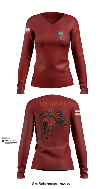 HHC, 311th (T)SC Women's Long Sleeve V-neck Shirt - 105