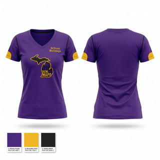 Womens Short Sleeve Vneck Shirt, Schurz Bulldogs, Baseball, Teamtime, Team time, sublimation, custom sports apparel, team uniforms, spirit wear, spiritwear, sports uniforms, custom shirts, team store, custom team store, fundraiser sports, apparel fundraiser