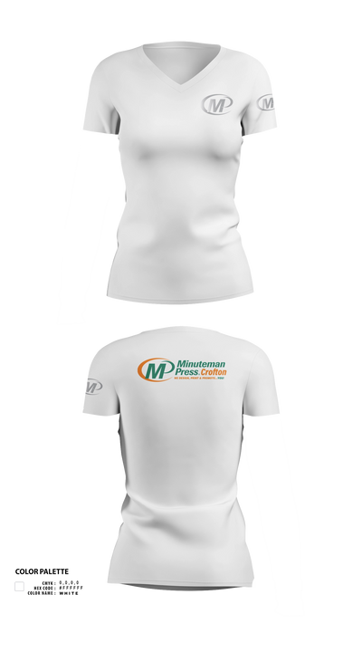 Minuteman Press Crofton Women's Short Sleeve V-neck Shirt - 21