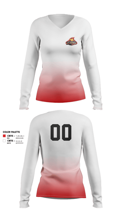 Georgia Flames 97839572 Women's Long Sleeve V-neck Shirt - 2