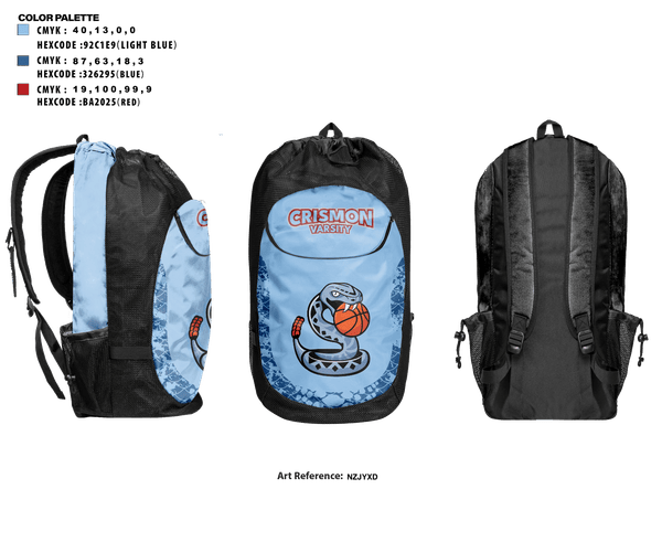Gear Bag, Crismon Rattlers, Women's Basketball, Teamtime, Team time, sublimation, custom sports apparel, team uniforms, spirit wear, spiritwear, sports uniforms, custom shirts, team store, custom team store, fundraiser sports, apparel fundraiser
