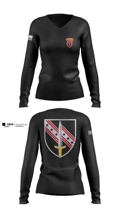 6/54th Security Force Assistance Brigade Women's Long Sleeve V-neck Shirt - 1