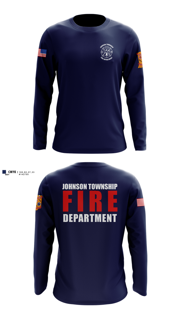 Long Sleeve Performance Shirt, Johnson township fire department, Fire Department, Teamtime, Team time, sublimation, custom sports apparel, team uniforms, spirit wear, spiritwear, sports uniforms, custom shirts, team store, custom team store, fundraiser sports, apparel fundraiser