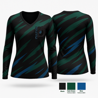 Womens Long Sleeve Vneck Shirt, Owls, Spirit Store, Teamtime, Team time, sublimation, custom sports apparel, team uniforms, spirit wear, spiritwear, sports uniforms, custom shirts, team store, custom team store, fundraiser sports, apparel fundraiser