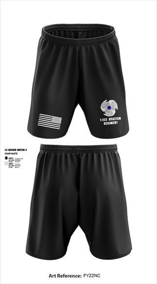 Athletic Shorts With Pockets, 1-222 Aviaition Regiment, Army, Teamtime, Team time, sublimation, custom sports apparel, team uniforms, spirit wear, spiritwear, sports uniforms, custom shirts, team store, custom team store, fundraiser sports, apparel fundraiser