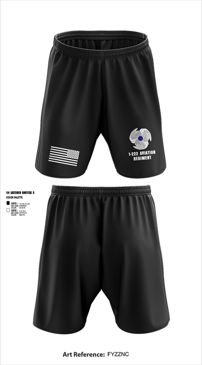 1-222 Aviation Regiment Athletic Shorts With Pockets - 6