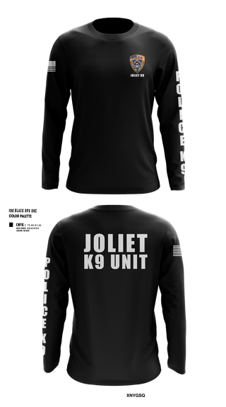 Long Sleeve Performance Shirt, Joliet Police K-9 Unit, Police, Teamtime, Team time, sublimation, custom sports apparel, team uniforms, spirit wear, spiritwear, sports uniforms, custom shirts, team store, custom team store, fundraiser sports, apparel fundraiser