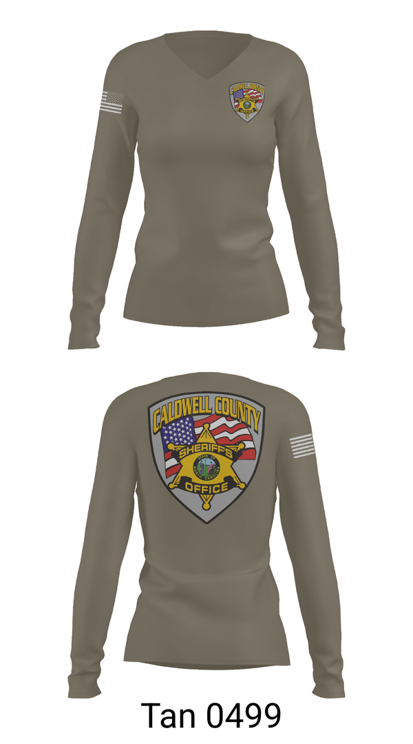 Womens Long Sleeve Vneck Shirt, Caldwell County Sheriff's Office, , Teamtime, Team time, sublimation, custom sports apparel, team uniforms, spirit wear, spiritwear, sports uniforms, custom shirts, team store, custom team store, fundraiser sports, apparel fundraiser