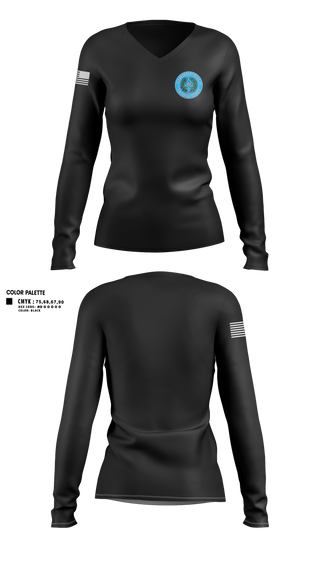 Womens Long Sleeve Vneck Shirt, Gary Job Corps, Police, Teamtime, Team time, sublimation, custom sports apparel, team uniforms, spirit wear, spiritwear, sports uniforms, custom shirts, team store, custom team store, fundraiser sports, apparel fundraiser