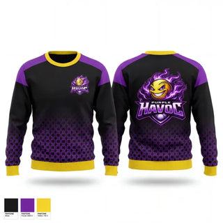 Crew Neck Sweatshirt, Purple Havoc, Softball, Teamtime, Team time, sublimation, custom sports apparel, team uniforms, spirit wear, spiritwear, sports uniforms, custom shirts, team store, custom team store, fundraiser sports, apparel fundraiser