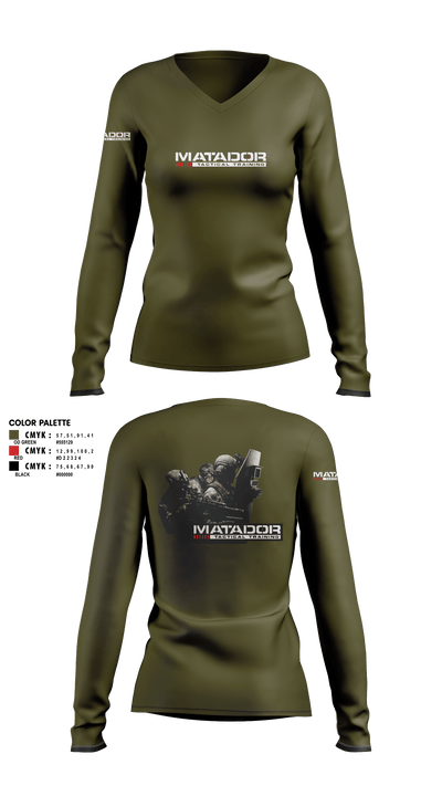 undefined Women's Long Sleeve V-neck Shirt - 3