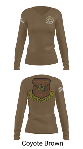 Womens Long Sleeve Vneck Shirt, Evangeline Parish Sheriffs Office S.R.T, Police, Teamtime, Team time, sublimation, custom sports apparel, team uniforms, spirit wear, spiritwear, sports uniforms, custom shirts, team store, custom team store, fundraiser sports, apparel fundraiser
